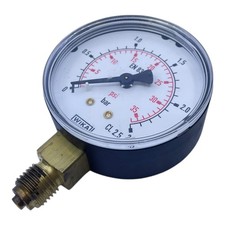 WIKA Pressure Gauge 0-2.5 Bar / 0-35 PSI Brass Connection Bottom