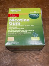 Basic Care Nicotine Gum 4mg, Cool Mint, Stop Smoking Aid, 160 Pieces Exp 10/26