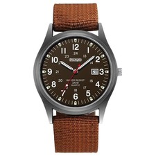 Men’s Military Luxury Sports Watch – Quartz, Nylon Strap, Luminous Hands & Cale