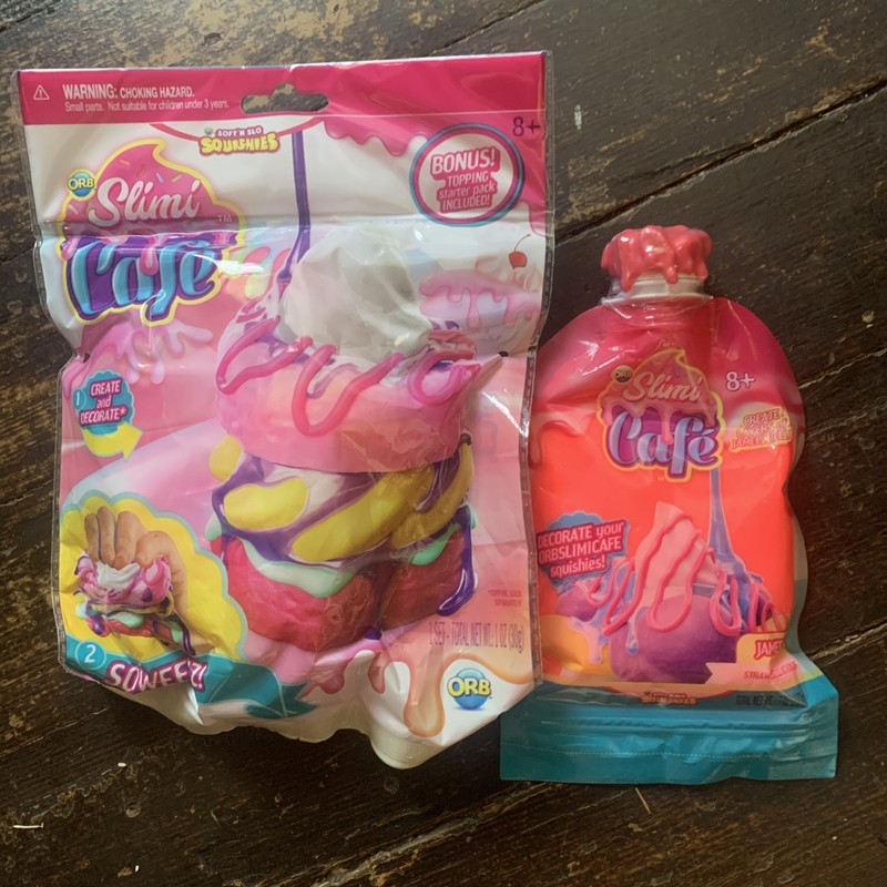 Soft'N Slo Squishies Slimi Cafe Donut Stack Squeeze Toy + Topping!  NEW lot of 2