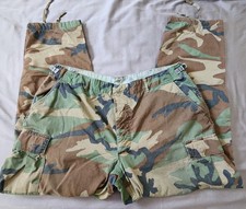 Vintage US Army woodlands Military Pants Mens Large Camo Cargo BDU Field 80s