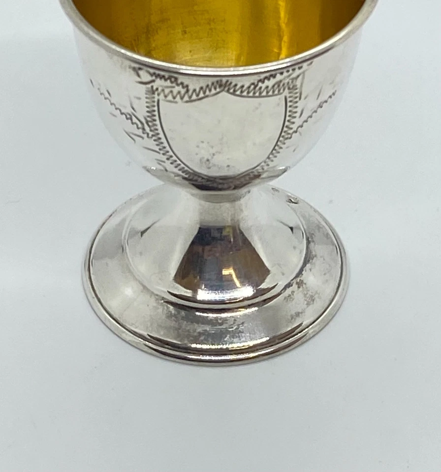 Antique 800 Silver Hand-Engraved Goblet – Gold Gilt Interior – Elegant Collectib - Image 4 of 4