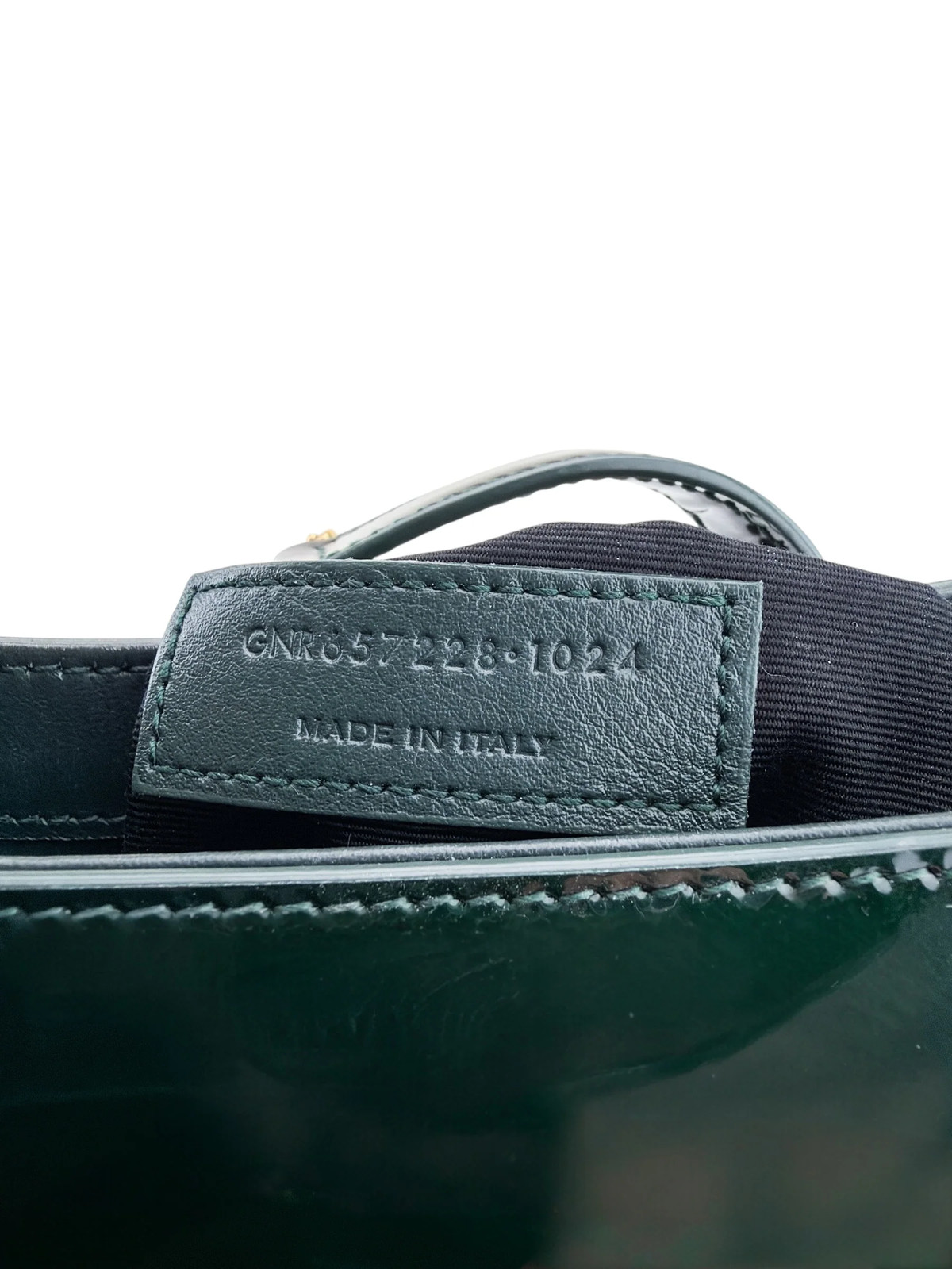 Yves Saint Laurent Women's Le 5 À 7 Patent Leather Shoulder Handbag Dark Green image 10