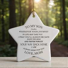 Custom To My Son Gift Ornament, Gift Idea Son from Mother, Ornament from Mother