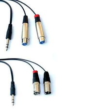 RW Dual XLR Male Female to balance 1/4 Stereo Audio TRS Microphone 1ft to 14'ft