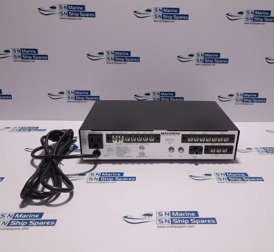 Bogen C20 Classic Series Amplifier Out 20W 3 Input 1Mic, 1Tel, 1Mic/Aux 7800722 - Image 4 of 4