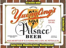 Metal Sign - 1934 Yuengling's Pilsner Beer- 10x14 inches