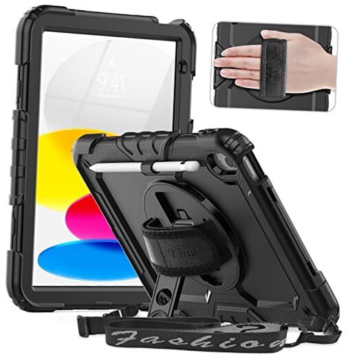 Durable Black iPad 10th Gen Case for 10.9-Inch iPad 2022-2023