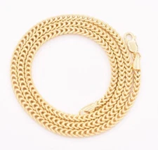 3.5mm Italian Square Franco Link Chain Pendant Necklace Real 10K Yellow Gold