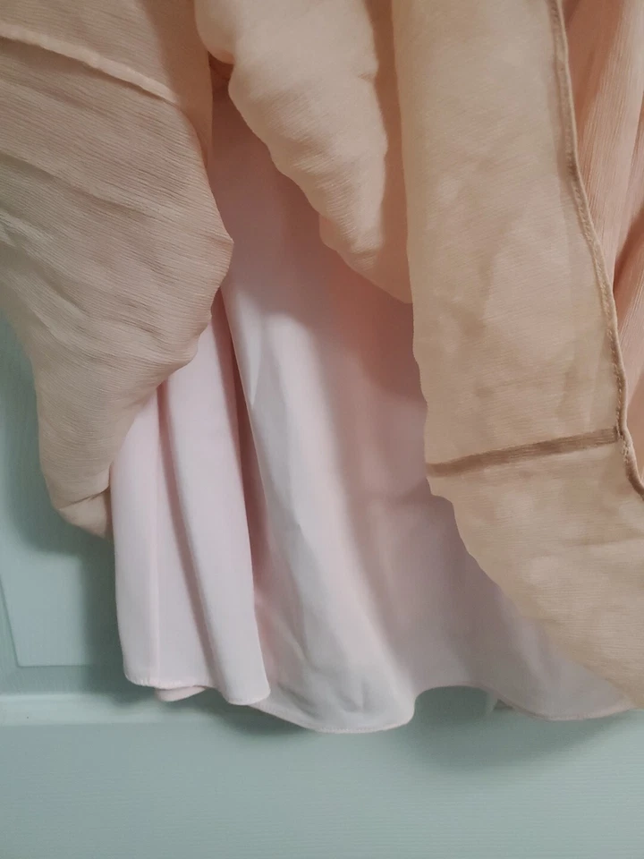 Vestido de fiesta de dama de honor J Crew, cóctel, seda, melocotón sin tirantes, talla 4 Foto 3 de 4