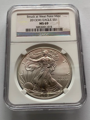 American Silver Eagle NGC 2013 (W) UNC $1 MS-69 West Point