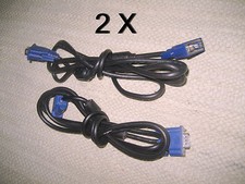2 Pack 6 Ft 15pin Male to Male VGA Monitor Cable for PC or Laptop 860