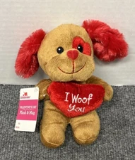 Valentine's Day I Woof You Brown Puppy 7" Plush Way To Celebrate