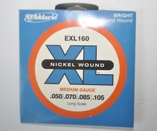 D'Addario EXL160 Nickel Wound Bass Guitar Strings, Medium, 50-105, Long Scale