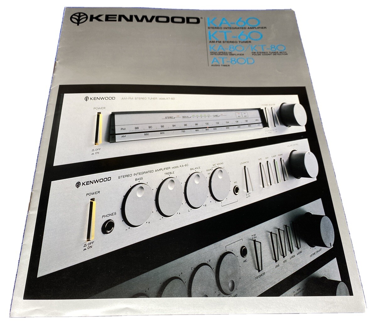 KENWOOD KA-60 KT-60 KA-80 KT-80 AT-80D STEREO ORIGINAL BROCHURE SALES AD M029y