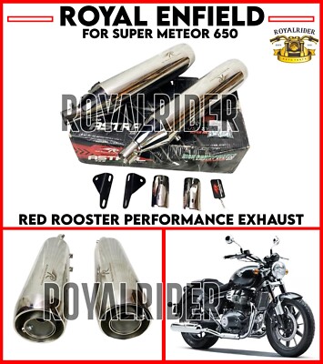 Fits Royal Enfield - SUPER METEOR 650 ''RED ROOSTER PERFORMANCE EXHAUST