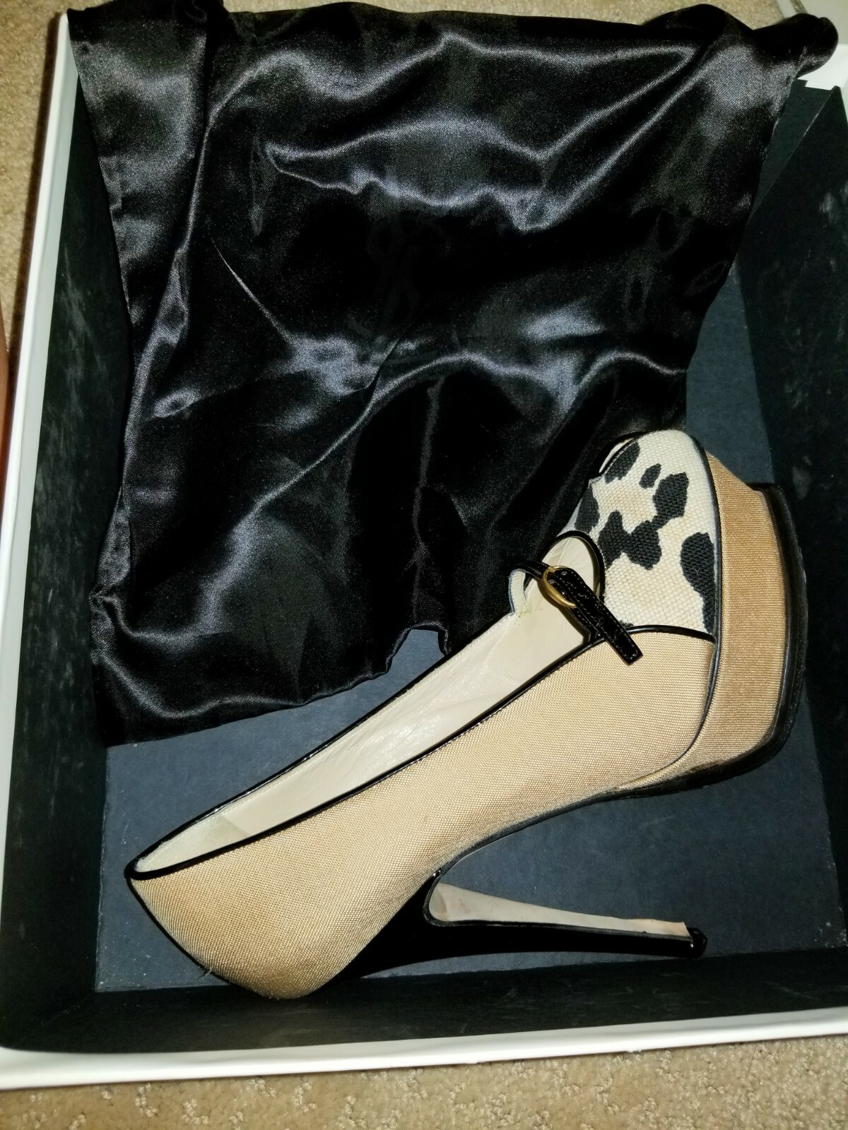 YVES SAINT LAURENT TRIBUTE LEOPARD SHANTUNG DI SETA IN PELLE