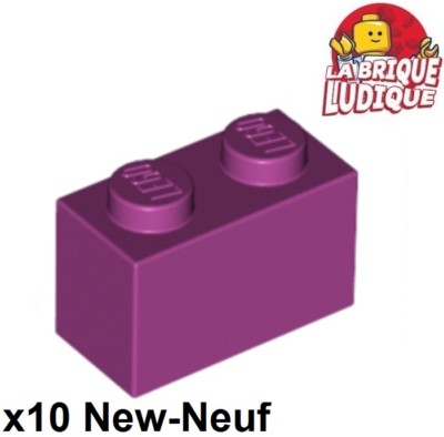 Lego 10x Stein Brick 1x2 2x1 Magenta 3004 NEU