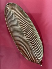 Blatt Schale Holz Schnitzerei Vergoldung Original Handarbeit Alt