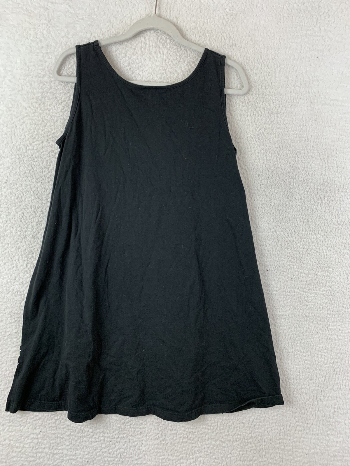 Unbranded Mini Black Floral Aloha Boho Dress Summer Beach Coverup Sundress