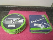 Seattle Seahawks Party Pack - (96) Paper Plates + (96) Paper Napkins