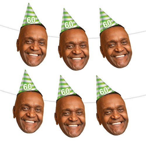 Personalised Face Bunting With Party Hat, Photo Banner CUTOUT Party Accessory - Picture 71 of 280