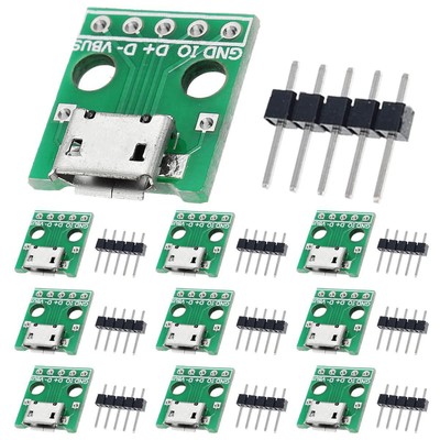 10 Stück Micro USB Buchse auf DIP Adapter 2,54mm 5 Pin USB 2.0 Micro USB Buchse auf