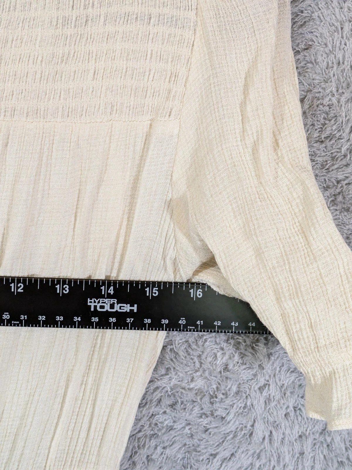 OFF WHITE Abito Sweet Wanderer bianco sporco avorio garza media fata estate vaniglia contadina