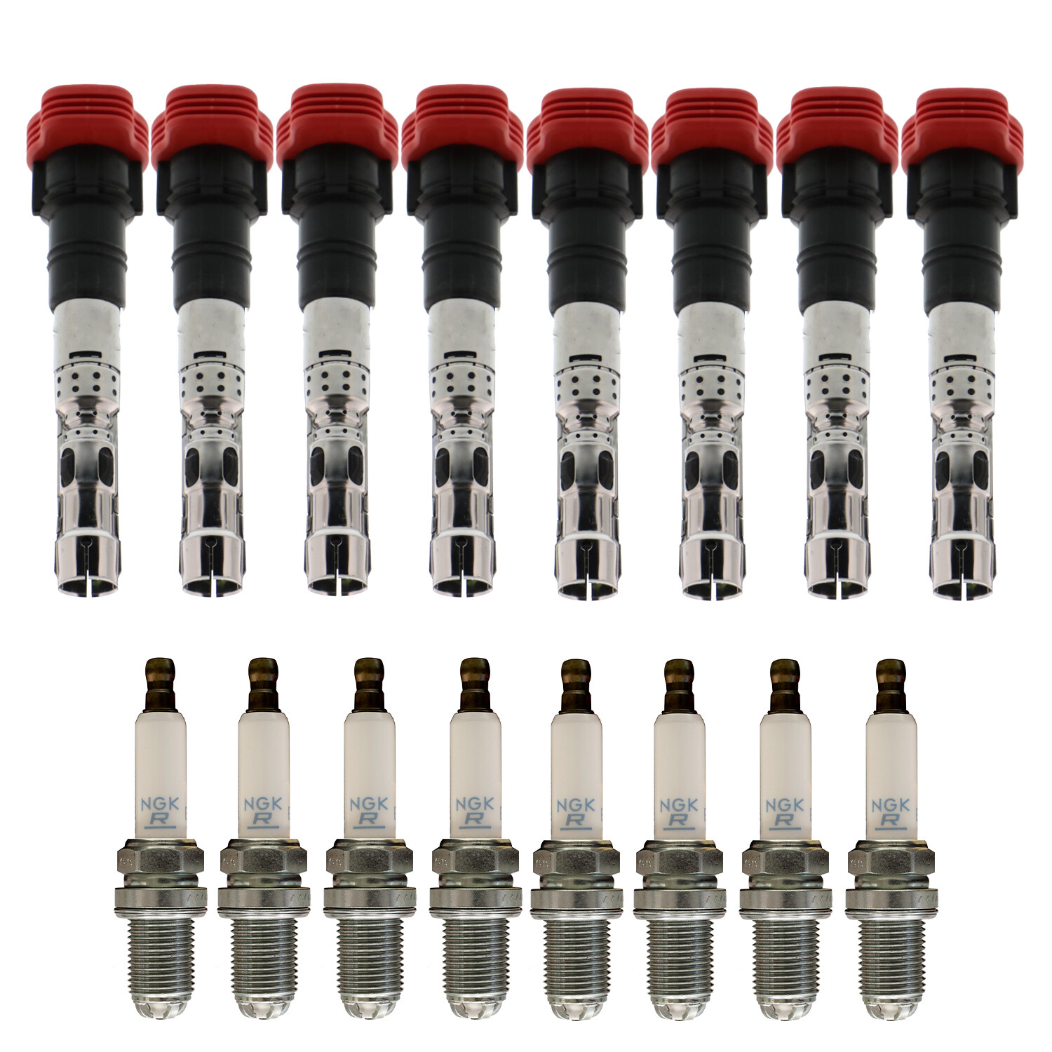 Bosch 8 Ignition Coil NGK 8 Standard Spark Plug Kit For Touareg S4 A6 Quattro V8