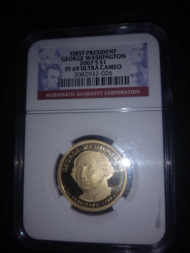 2007 S $1 PRESIDENTIAL DOLLAR GEORGE WASHINGTON NGC PF69  ULTRA CAMEO