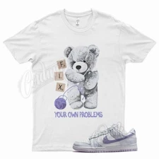 White FIX T Shirt for N Dunk Low Purple Pulse White Hyper Royal Blue