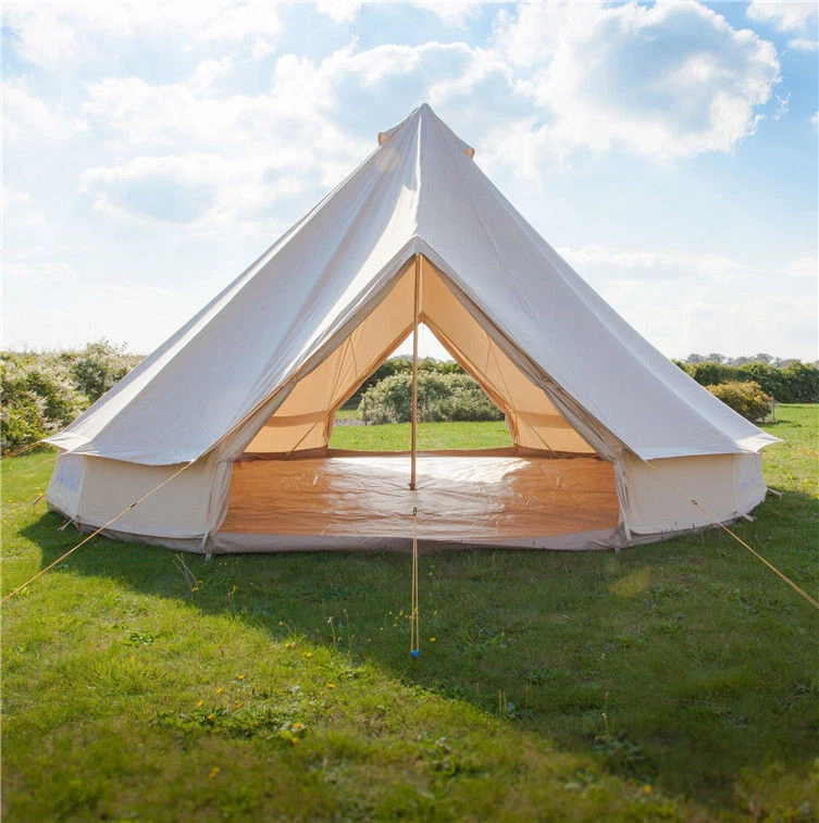 4Season Double Door 4M Bell Tent Waterproof Glamping Canvas Tent Yurt Stove  Jack | eBay