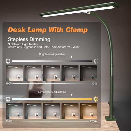 Adjustable Green LED Desk Light with USB Adapter – Energy Efficient & Stylish - Picture 4 of 9