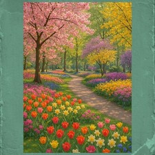 Japanese Flowers Landscape Poster Beautiful Wall Decor Decoration