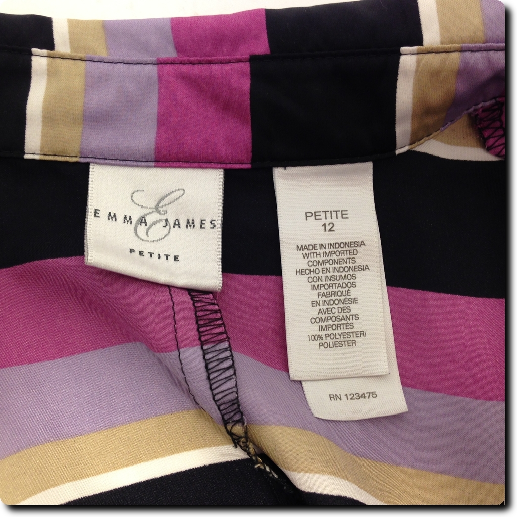 Emma James Purple Pink Black Wrapped Top Petite 12 | eBay