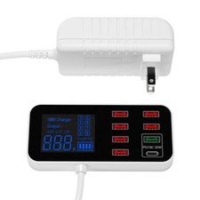 Multi USB 8-Port Fast Desktop Hub Wall Charger Type C PD Fast Charging Station