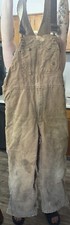 Carhartt Bib Overalls 38 x 30 6FBQZ Brown Canvas