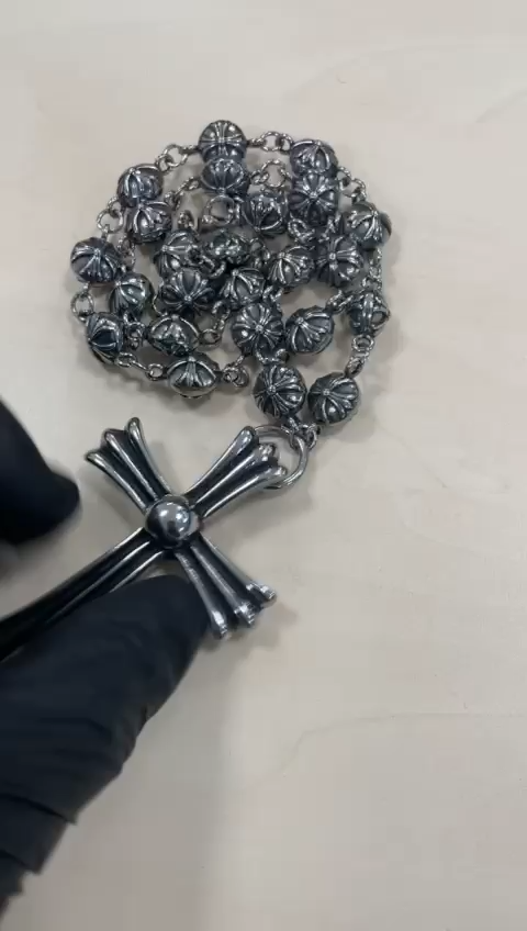 Chrome Hearts C Cross Ball Chain Necklace | eBay UK