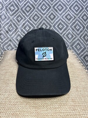 Peloton Hat Cap Strap Back Black  One Size Cycling Baseball Adjustable