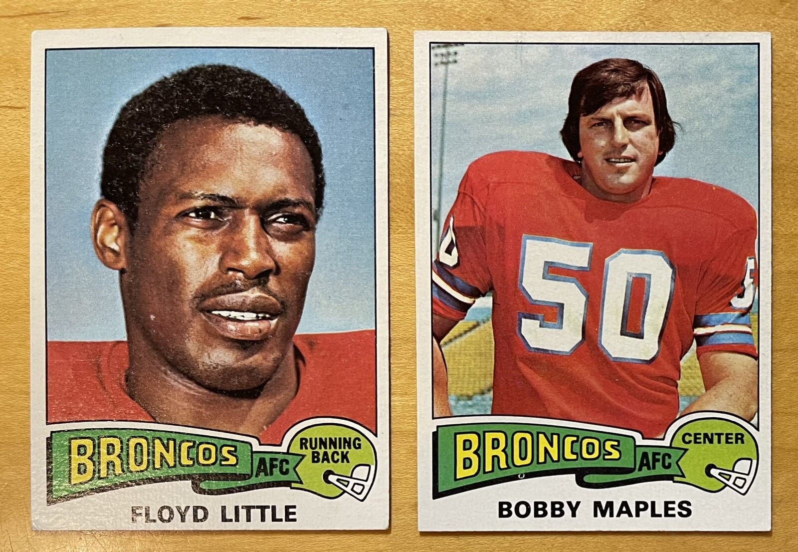 1975 Topps Football Denver Broncos Lot Of 2 With Floyd Little & Bobby Maples EX