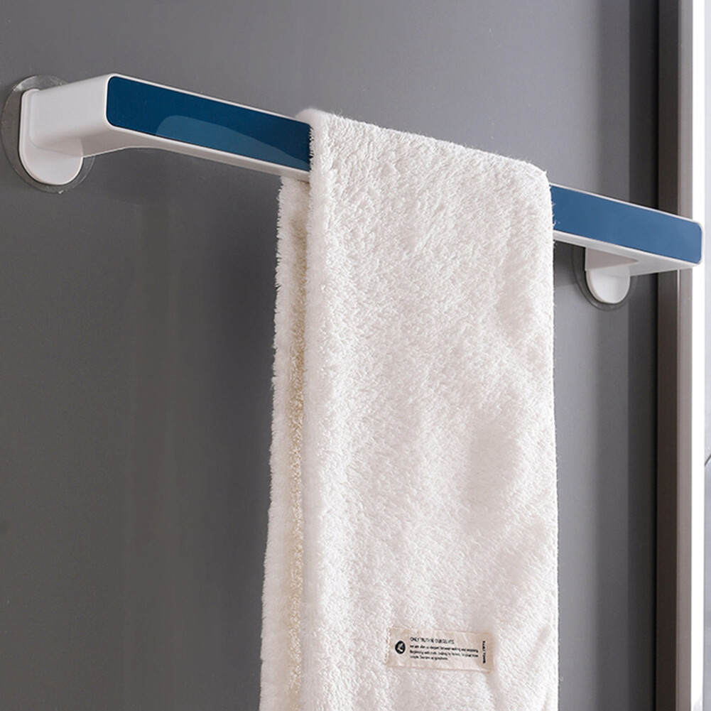 Punchfree Suction Cup Towel Rail Bath Hooks Bathroom Wall Mounted