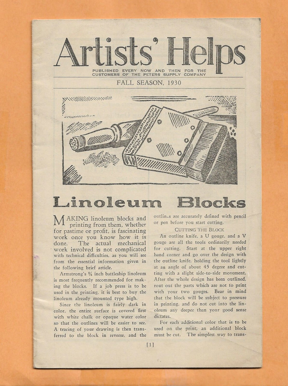 PETERS SUPPLY COMPANY ARTIST'S HELPS 1930 23 PAGES VINTAGE ADVERTISING