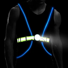 led running vest USB rechargeable reflective gear safety vest