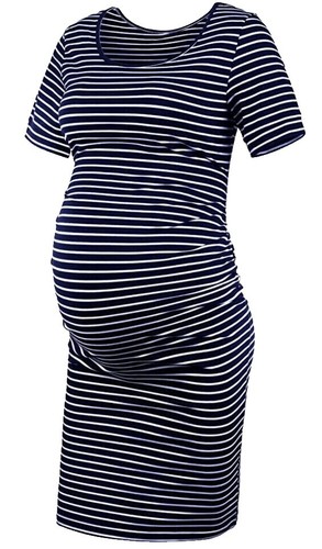 white christmas dresses The Real Thing Striped Bodycon Midi Dress (White) · NanaMacs main image 1