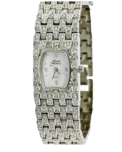Suzanne Somers Silver-tone Crystal Band Watch MOP Dial | eBay display picture 2
