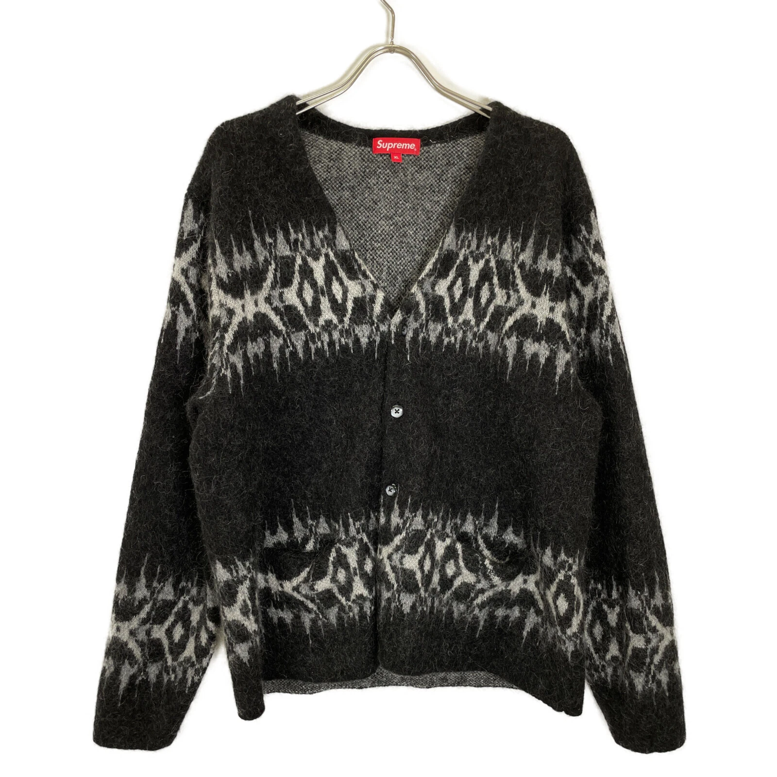 Cardigan cardigan mohair Supreme 22AW noir x gris XL noir blanc