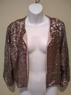 gold sequin crop jacket