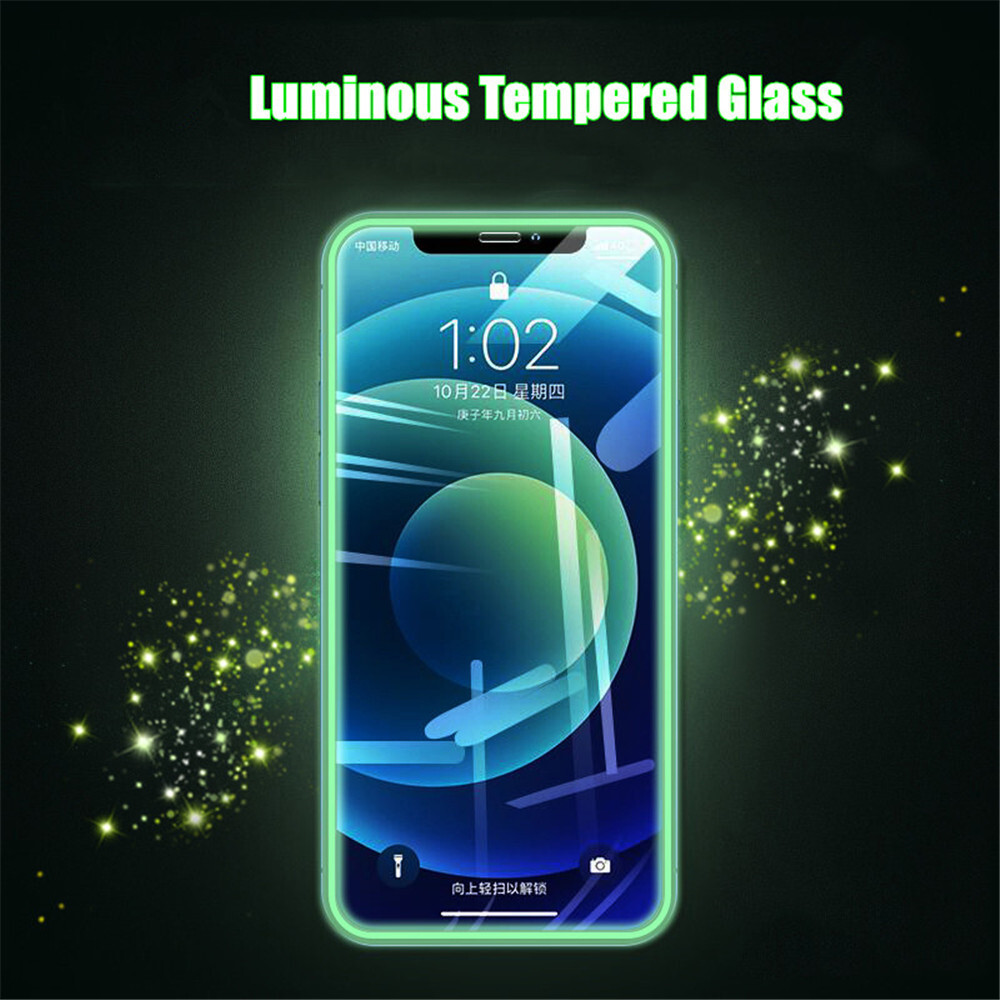Full Tempered Cover Glowing Glass For IPhone 16 15 14 Pro Max 13 12 11 Xs XR SE