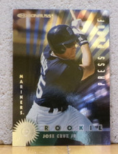 BASEBALL CARD JOSE CRUZ, JR. SEATTLE MARINERS ROOKIE PRESS PROOF 1 OF 2000 CHASE