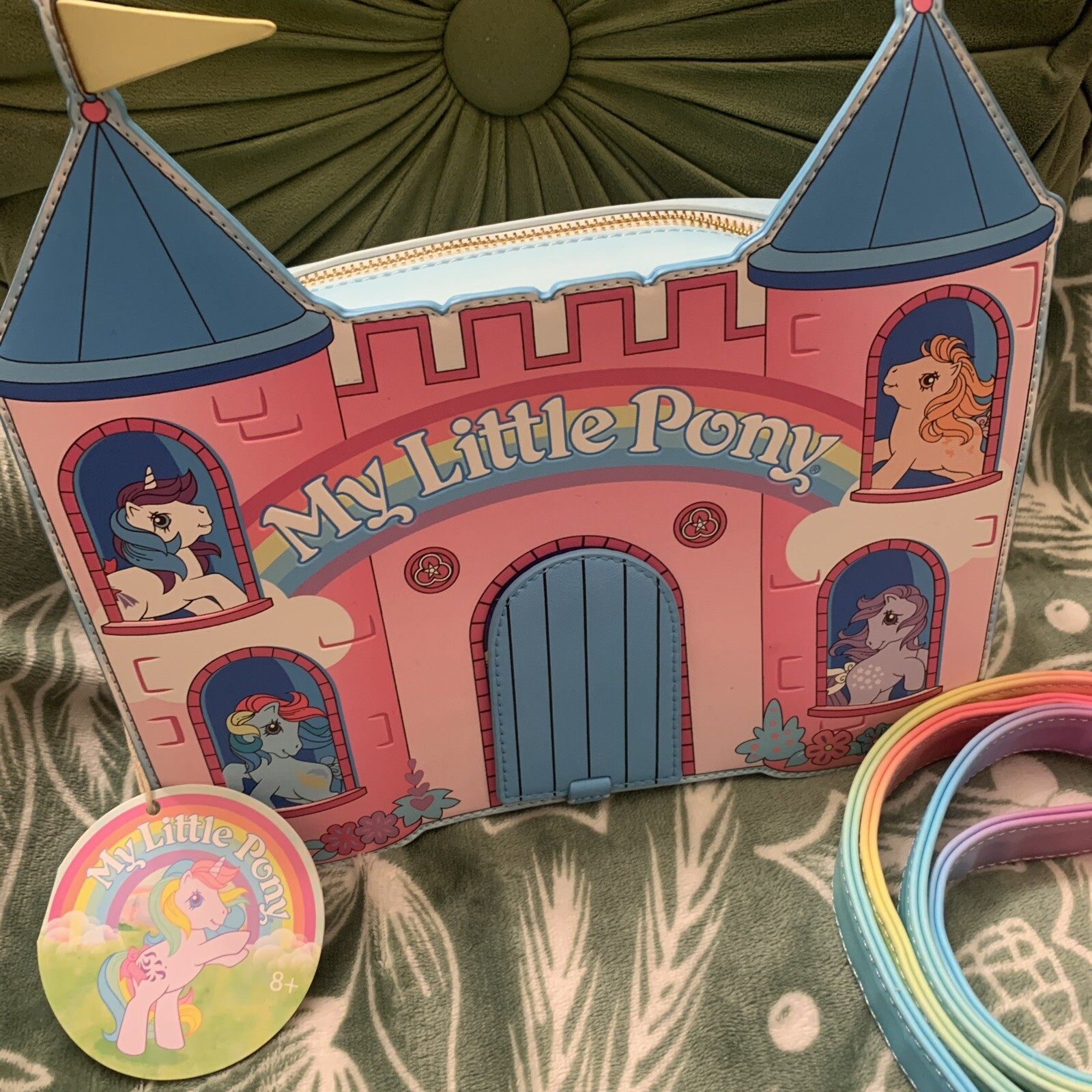 Borsa a tracolla nuova con etichette Loungefly Hasbro My Little Pony Dream Castle borsetta borsetta